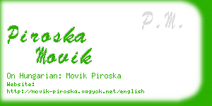 piroska movik business card